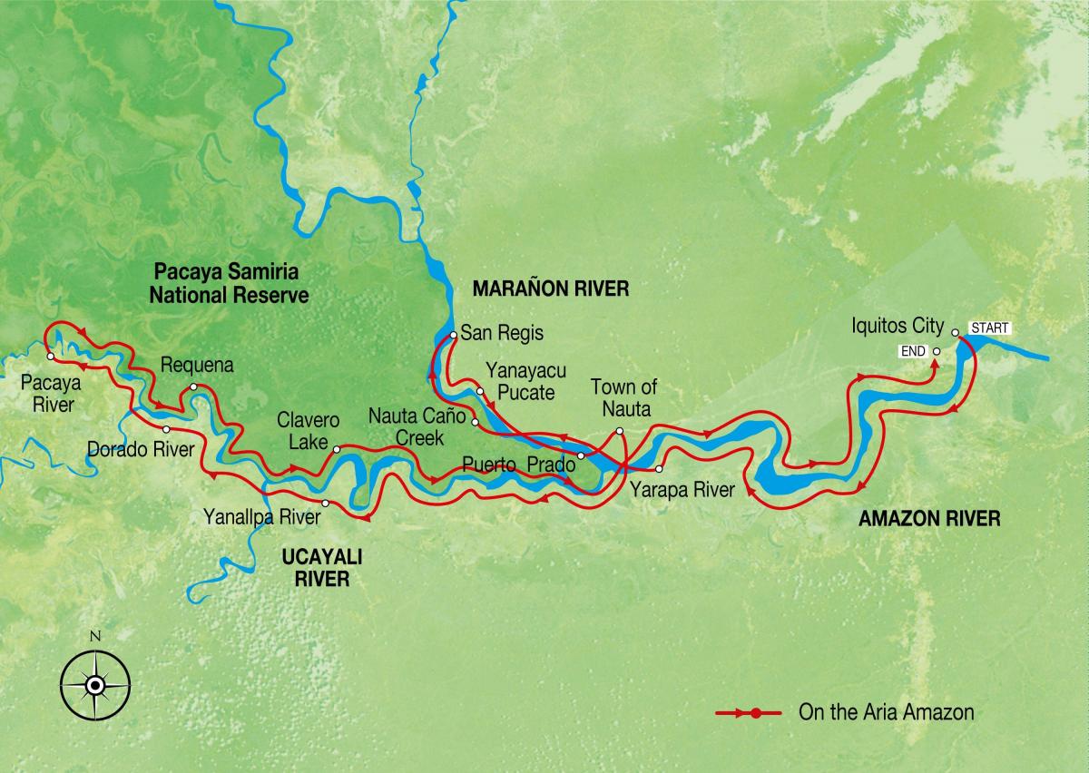 mapa amazon rijeku Peruu