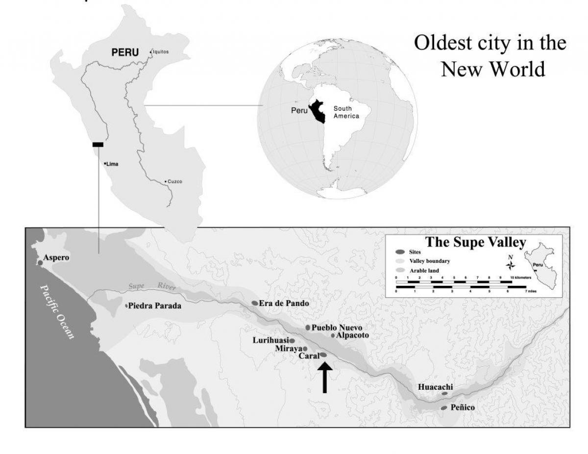 mapa caral Peruu