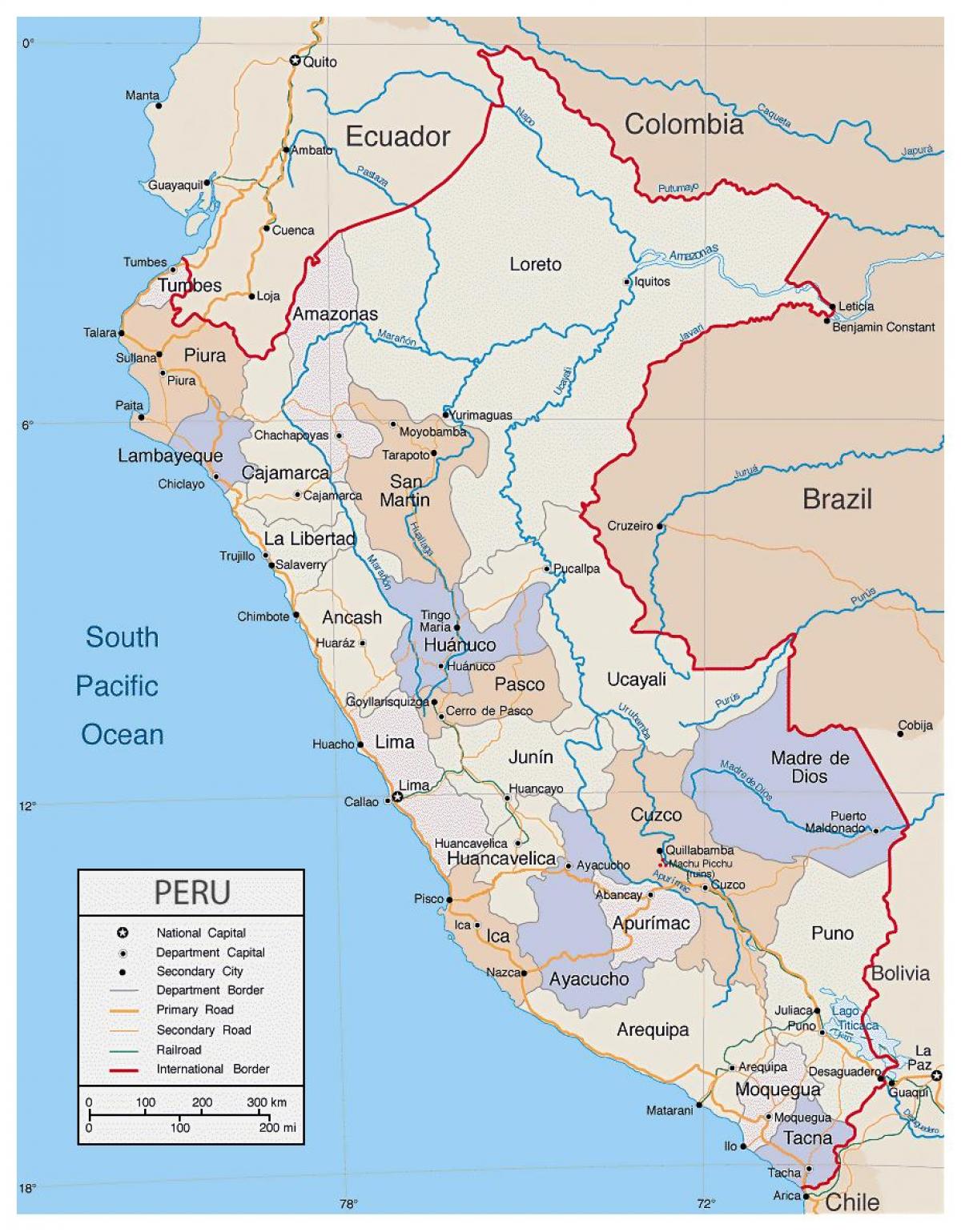 mapa detaljne mapu Perua