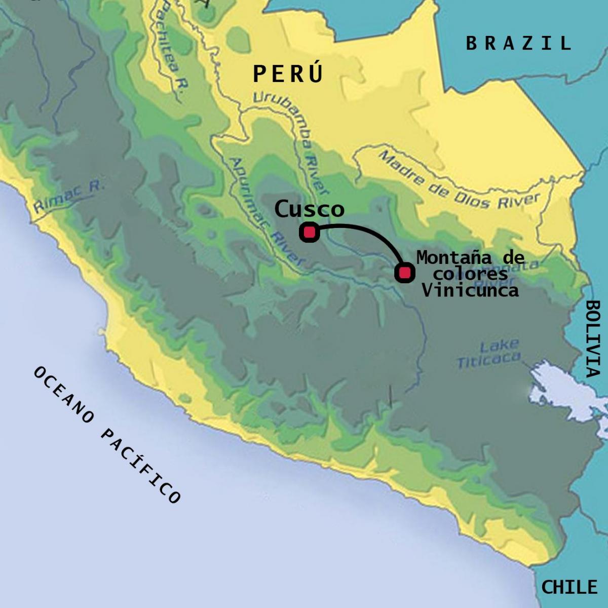 vinicunca Peruu mapu