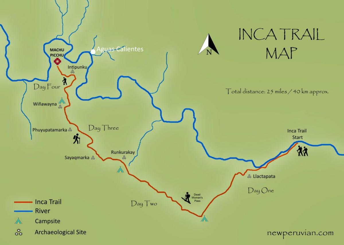 mapa inka trag Peruu