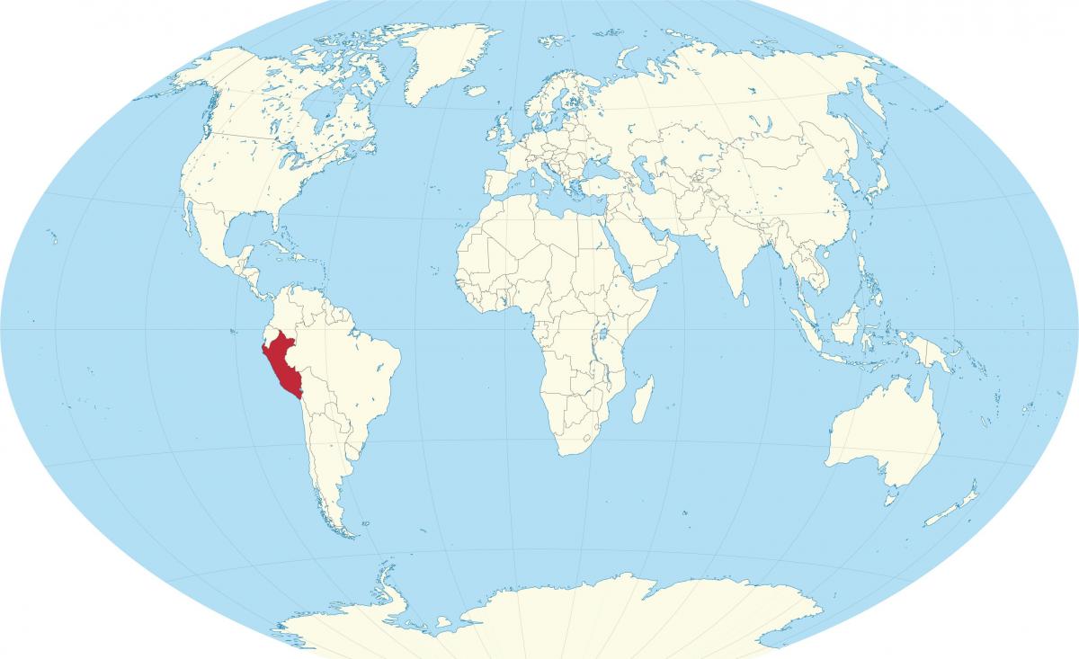 svijet mapa pokazuje Peruu