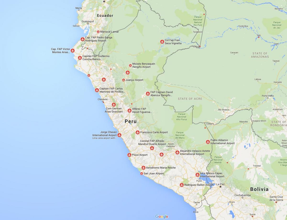 aerodrome u Peruu mapu