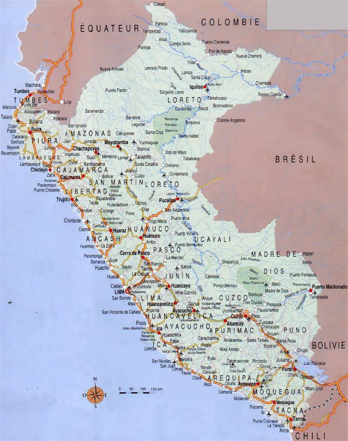 mapa Peruu gradova