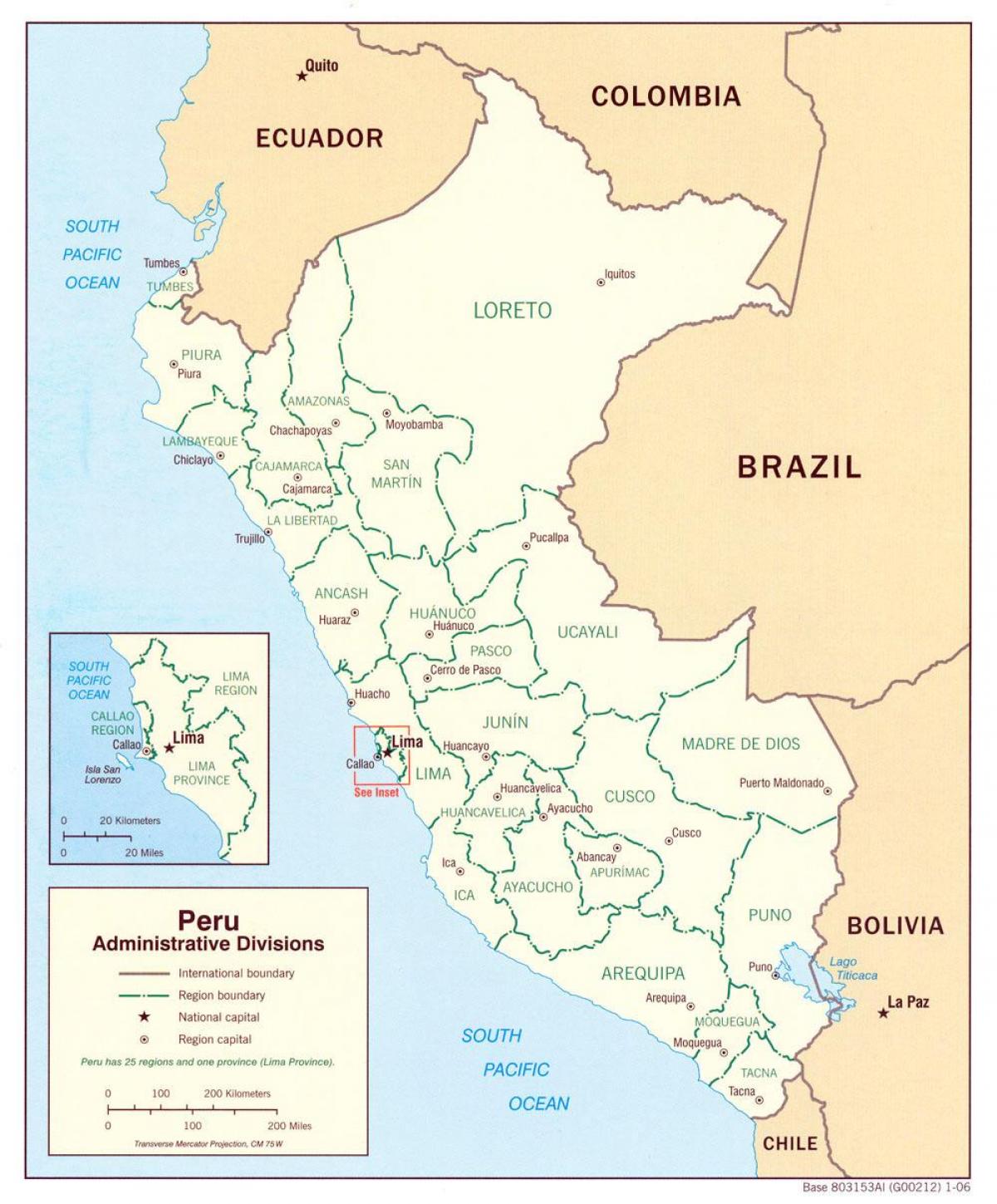 mapa pokazuje Peruu