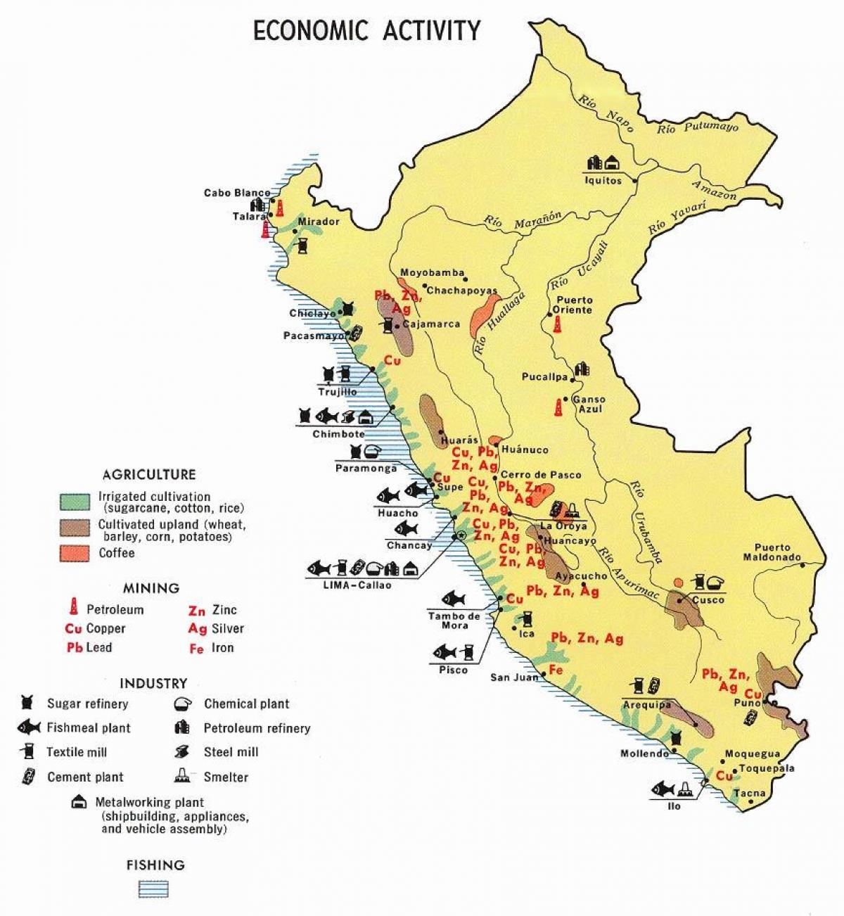 mapa Peruu poljoprivrede