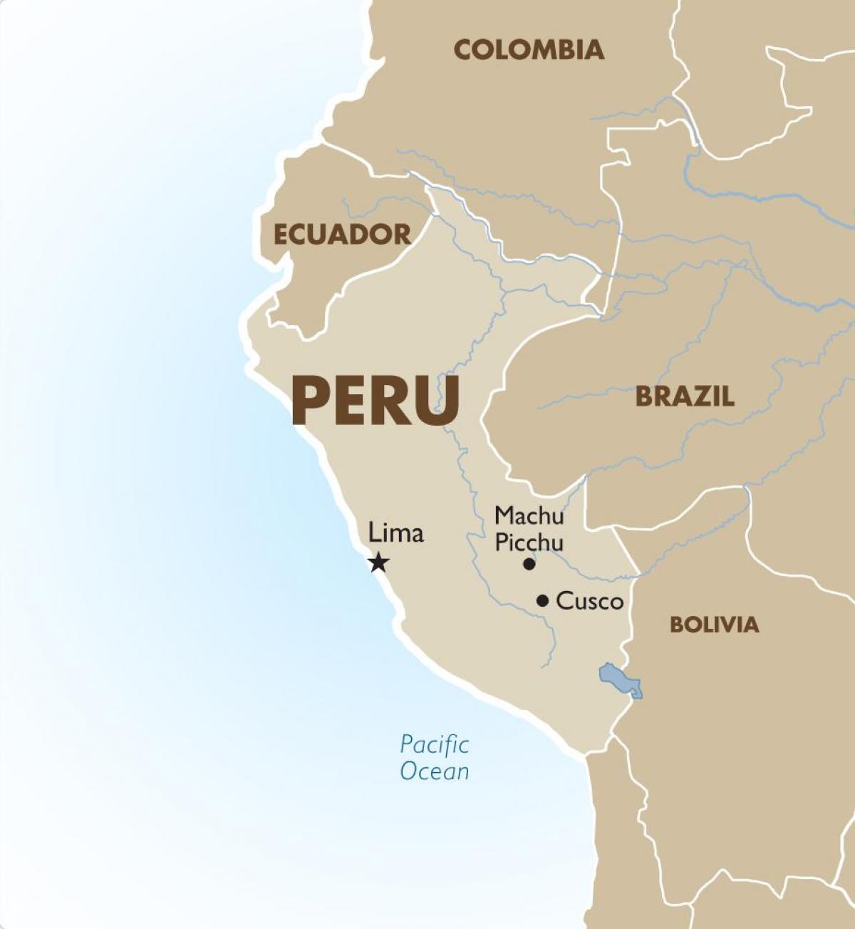 mapa Peruu i okolne države