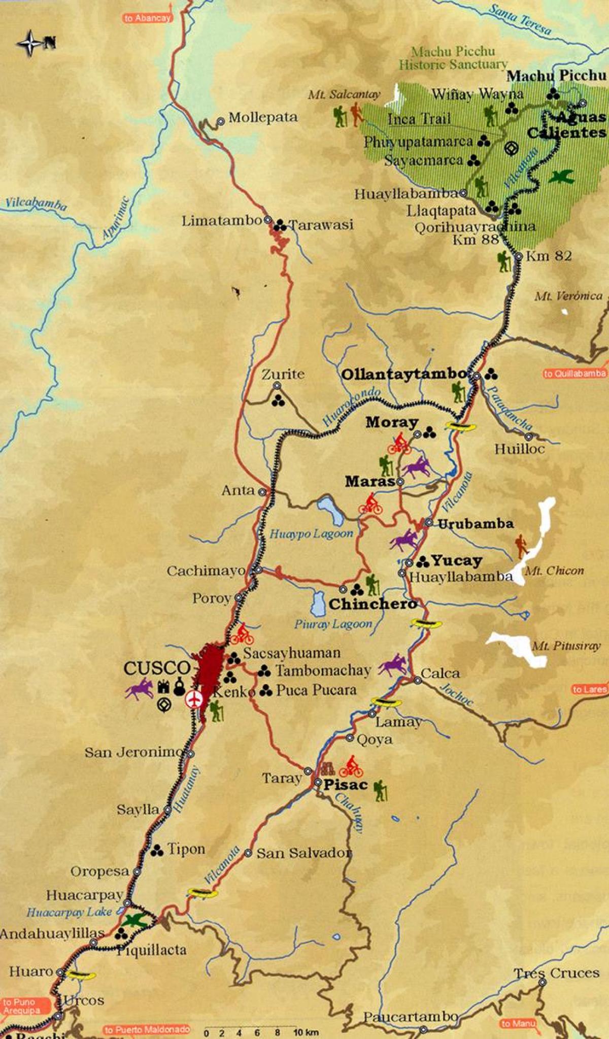 mapa sveto dolini cusco Peruu