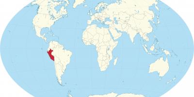 Svijet mapa pokazuje Peruu