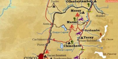 Mapa sveto dolini cusco Peruu