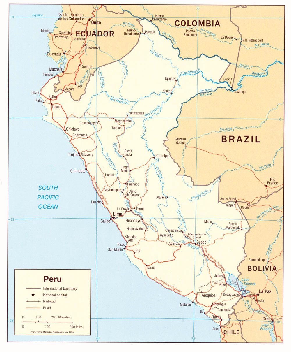 mapa Peruu država