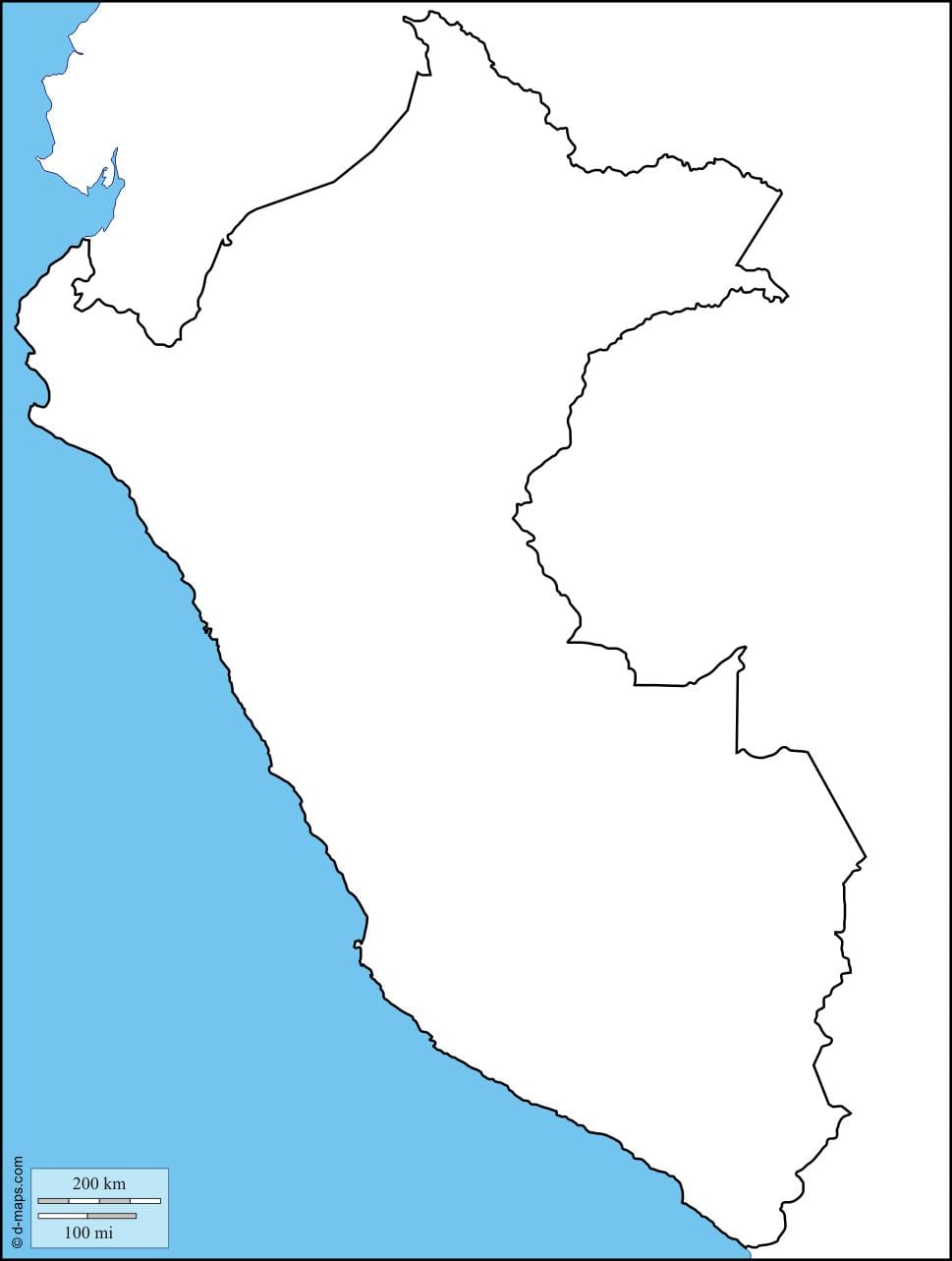 mapa praznu kartu Perua