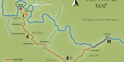 Mapa inka trag Peruu